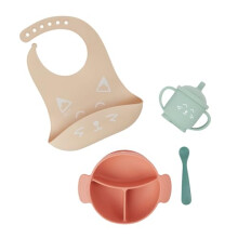 LEARN'ISY baby feeding set, silicone toddler weaning set, 15-24 months, Fox