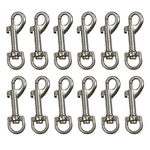 12 Pcs Trigger Clips Clasp, 5cm Zinc Alloy Swivel Eye Snap Clip Hook for Dog Lead, Pet Leashes, Men Keyring, Key Chain, Hiking