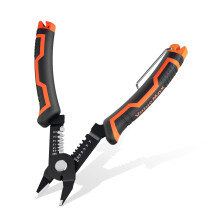 6" Wire Cutter 2 in 1 Precision Wire Strippers, Cable Stripper Tool for 20-10 AWG Stranded, Heavy Duty Flush Cutting Pliers with Safety Lock for