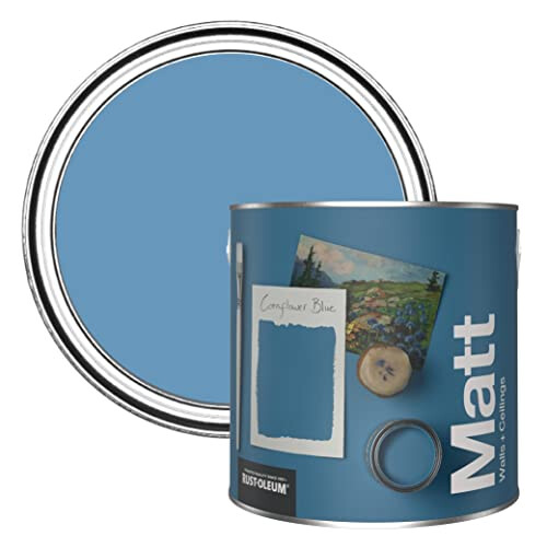 Rust-Oleum Colours Matt Emulsion Wall and Ceiling Paint - Cornflower Blue 2.5L