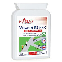 Vitamin K2 MK-7 120 Daily Capsules 100mcg - Highly Bioavailable - Vegan Supplement - Bone Health - Calcium Distribution
