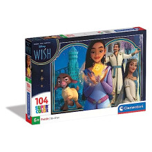 27269 Disney Wish Supercolor Wish-104 Pieces, Jigsaw Kids Age 6, Puzzle Cartoon, Made in Italy