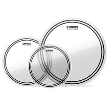 Pack of 3 Evans Ec2 Clear Skins for Tom Respectively of 10", 12" and 14", Fusion