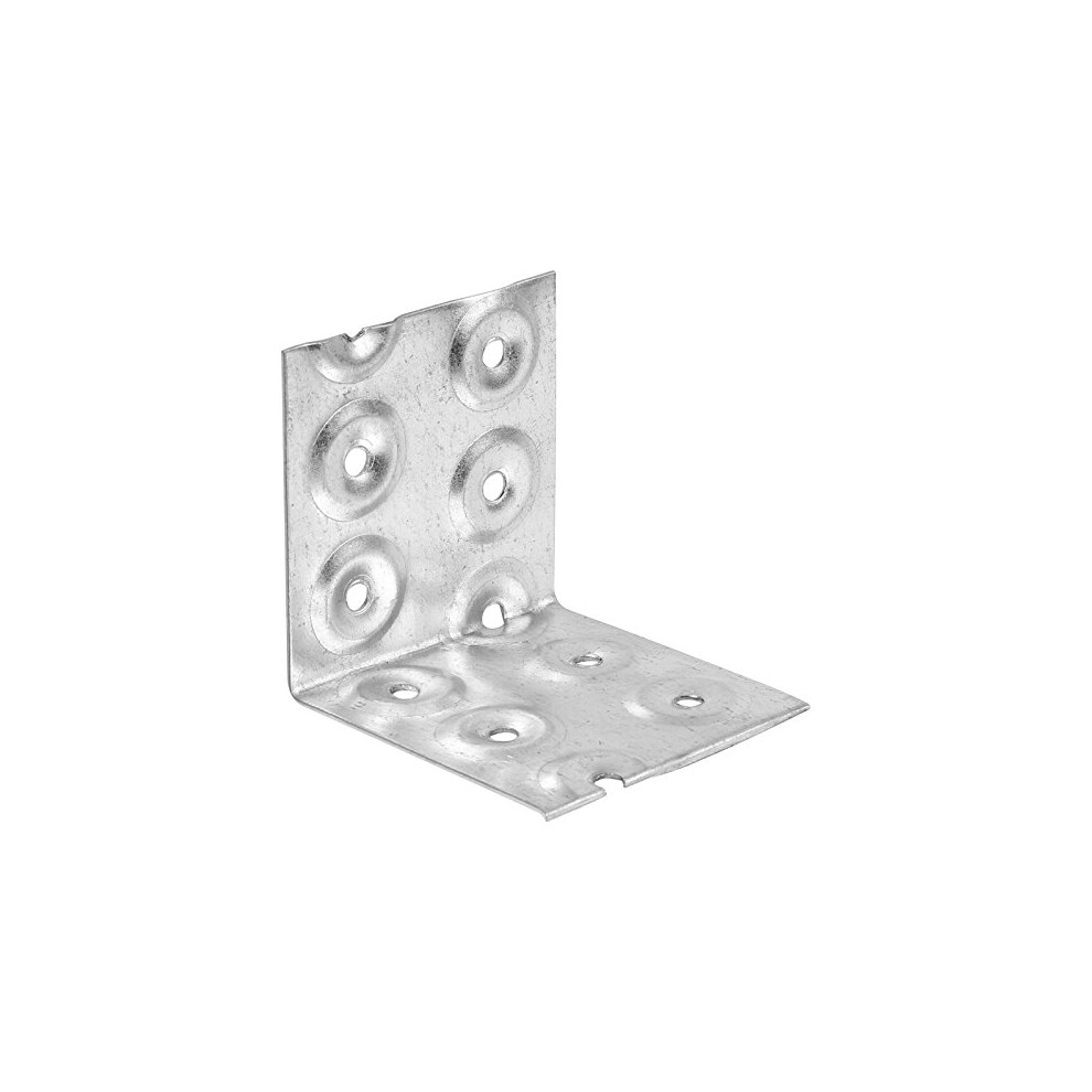 Galvanised Nail Plate Angle Bracket 10-Piece Set, 100 Mm Length X 100 Mm Width 5060346395524