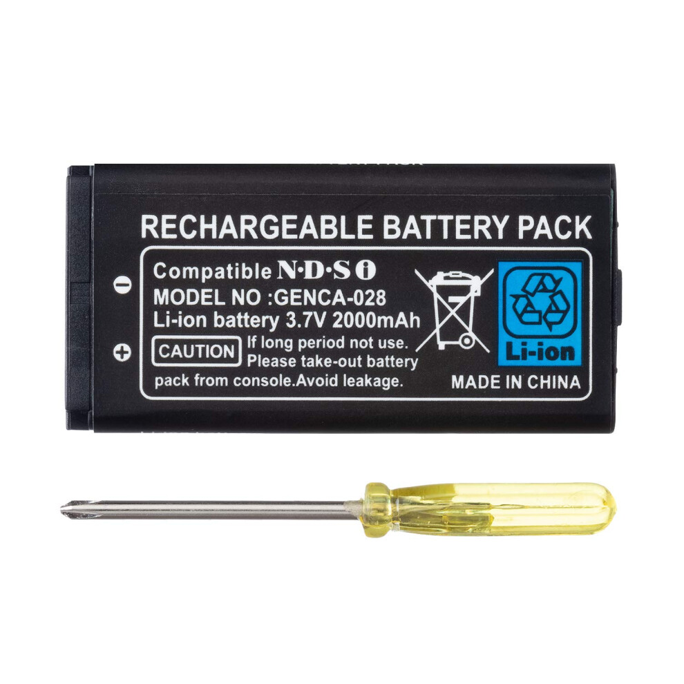 2000mAh Rechargeable Lithium-ion Battery + Tool Pack Kit Compatible for Nintendo DSi NDSi