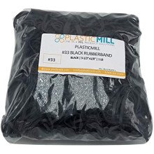 Bandas de goma PlasticMill - Tamao #33 - Bandas de goma negras - 1 lb/500 unidades
