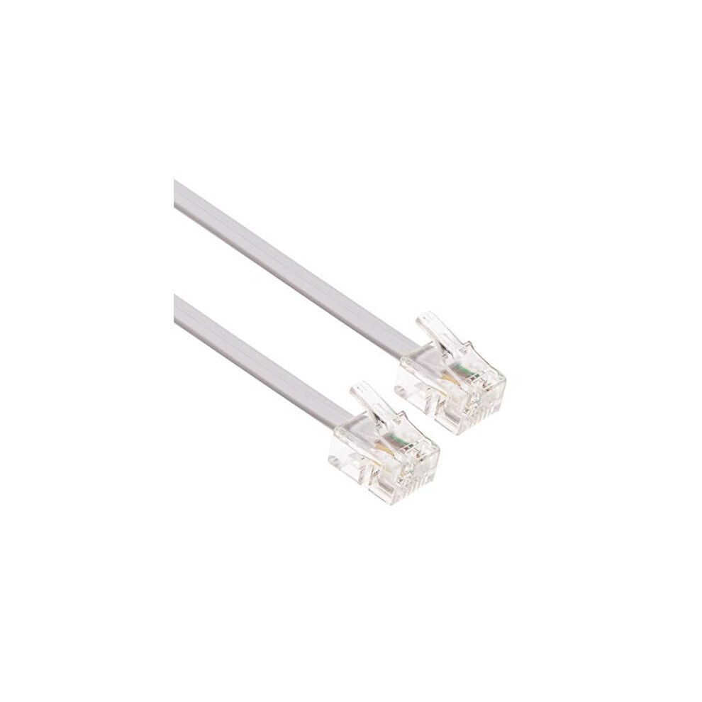 5M Rj11 Cable Adsl Extension Lead Phone Cord Telephone Plug High Speed Bt Internet Broadband Male To Male Router And Modem To Rj11 Phone Socket, 5056348890983