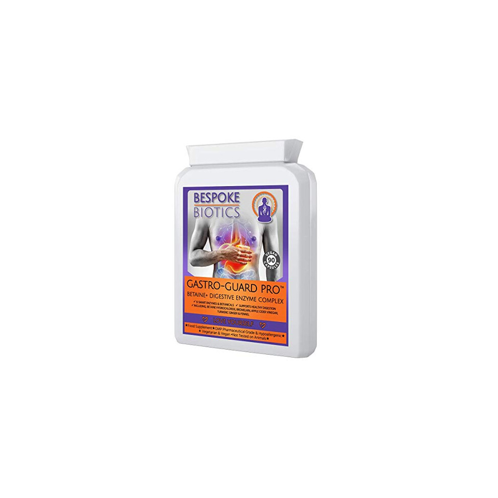 Bespoke Biotics Digestive Enzymes| Bloating, Bowel & Digestion| Leaky Gut| Sp Offer| Betaine+ | 90 Caps | Vegan | Betaine Hcl | Great Keto | Bromelaine | Papaine |