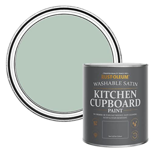 Rust-Oleum Green Scrubbable Kitchen Cupboard Paint in Satin Finish - Leaplish 750ml