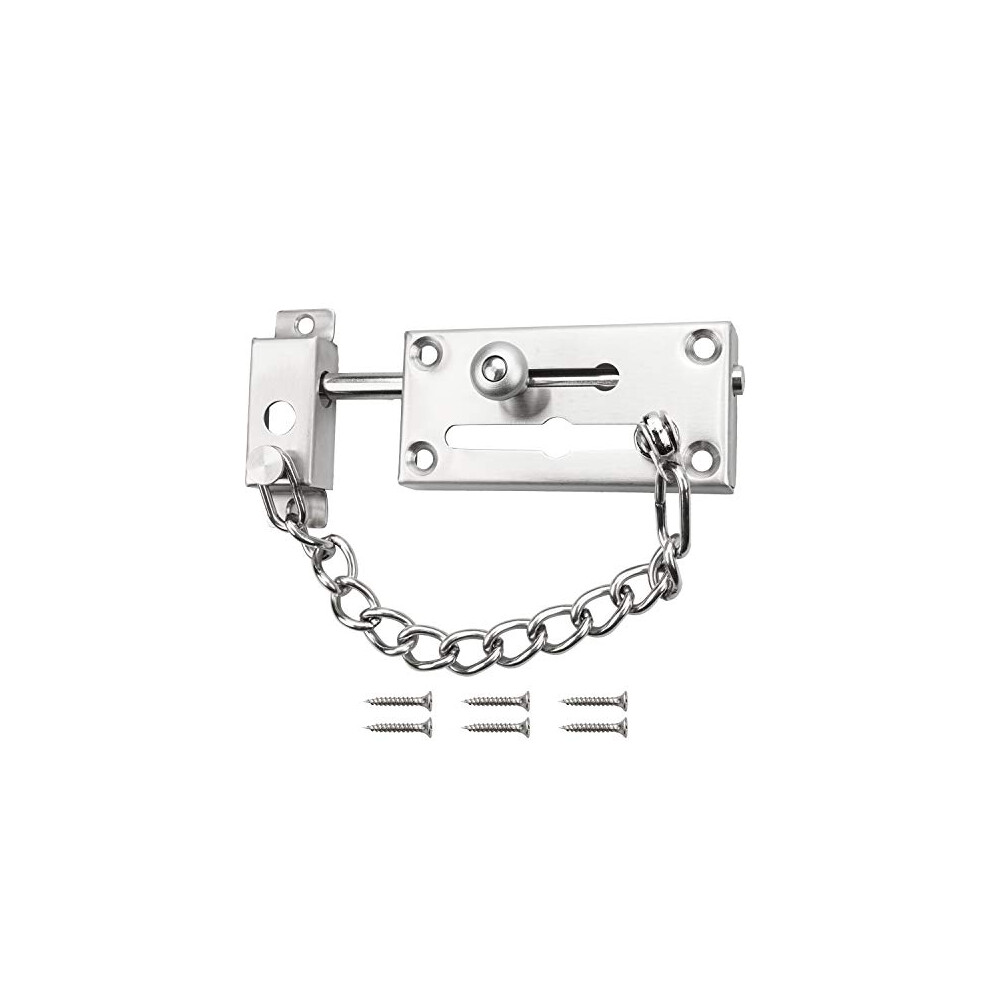 Security Door Chain Lock Latch Anti-Theft Security Lock Chain, Stainless Steel Slide Rail Chain Lock, Inner Door Chain With Anti-Theft Chain Latch, 711731471624