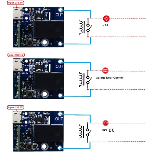 Smart WiFi Light Switch Relay Module For EweLink,Works with Amazon Alexa/Google Home,APP Remote Control,Momentary Switch DC 5V 1