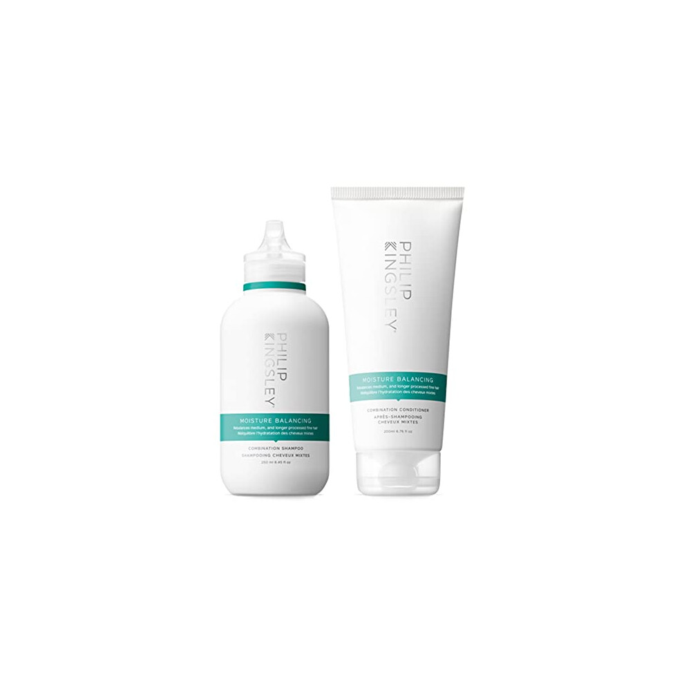 Philip Kingsley Moisture Balancing Hydrating Moisturising Shampoo And Conditioner Set For Dry Damaged Hair, Nourishes, Smooths And Adds Shine, 250Ml And 200Ml