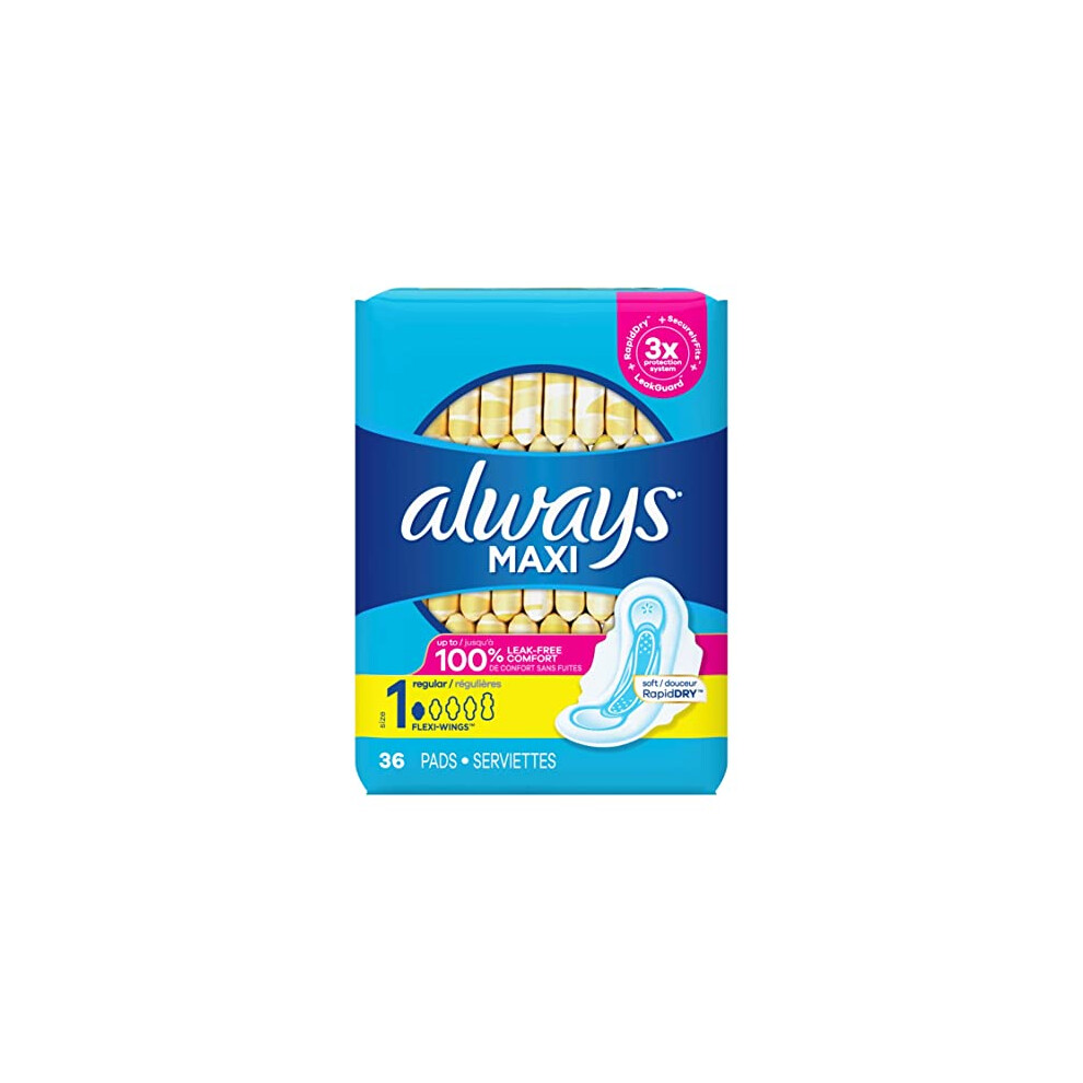 Pads Maxi Size 1 Regular 36 Count (3 Pack)