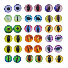 20PCS/Pack Wholesale in Bulk Assorted 25mm Round Glass Dragon Eye Covered Cabochons for Doll Making and Jewelry Settings