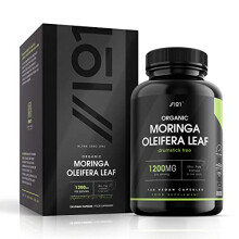 Organic Moringa 1200mg - 2 Months Supply - Raw Moringa Oleifera Leaf - Rich in Vitamins, Antioxidants & Amino Acid - 120 Vegan Capsules