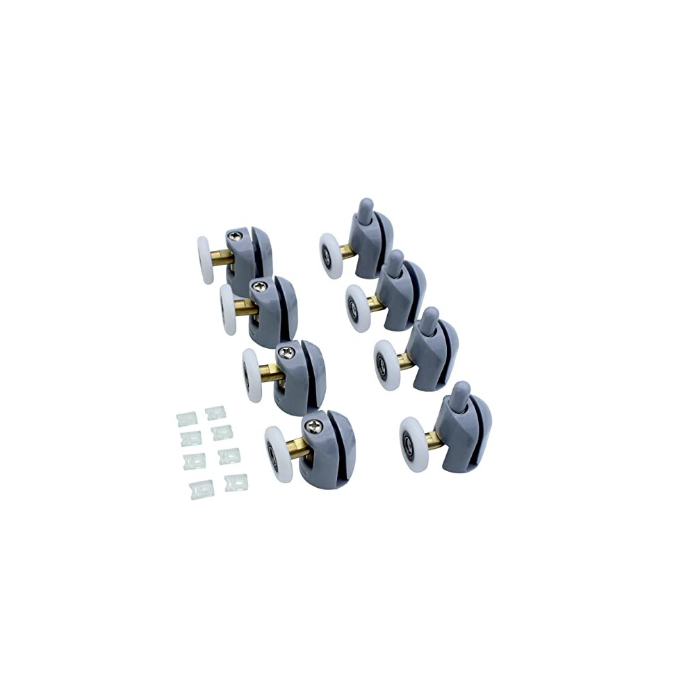 8Pcs Shower Door Rollers, Shower Glass Rollers Shower Single Wheel Runner Pulleys, 25Mm Wheels For Shower Enclosure, Shower Room, Shower Screen Parts 732490835861