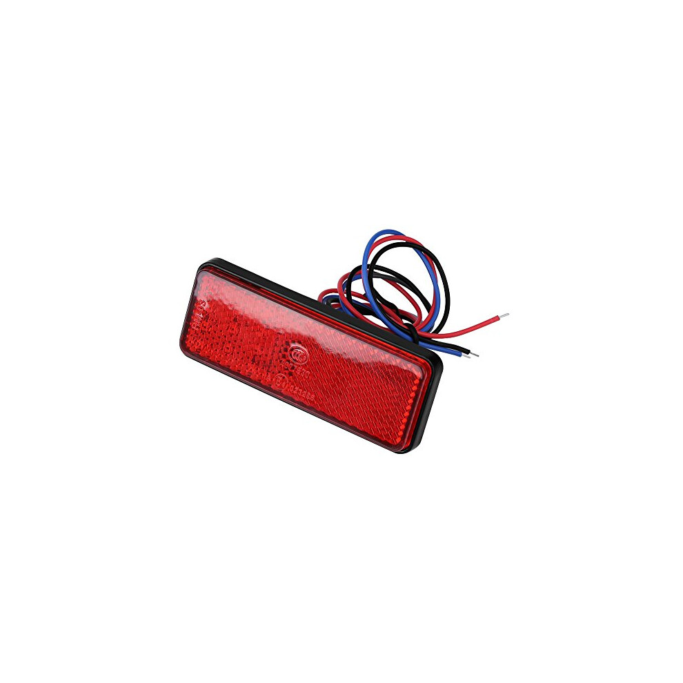 Turn Signal 24Led 12V Tail Brake Stop Lamp Rectangle For Scooters Atvs Moped Bicycles Tricycles (Red) Light/Red 789904256255