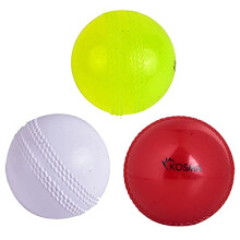 Pack of 3 Windball Cricket Ball | Indoor & Outdoor Soft Training Cricket Ball for Coaching Practice - ( Red, White & Fluorescent Yellow)
