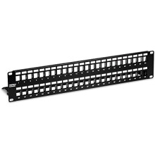 48-Port Blank Keystone Shielded 2U HD Patch Panel, TC-KP48S, Cat 6A/6/5e/5, Recommended with TC-K06C6A Cat6A Keystone Jacks, 2U 19 Inch Metal