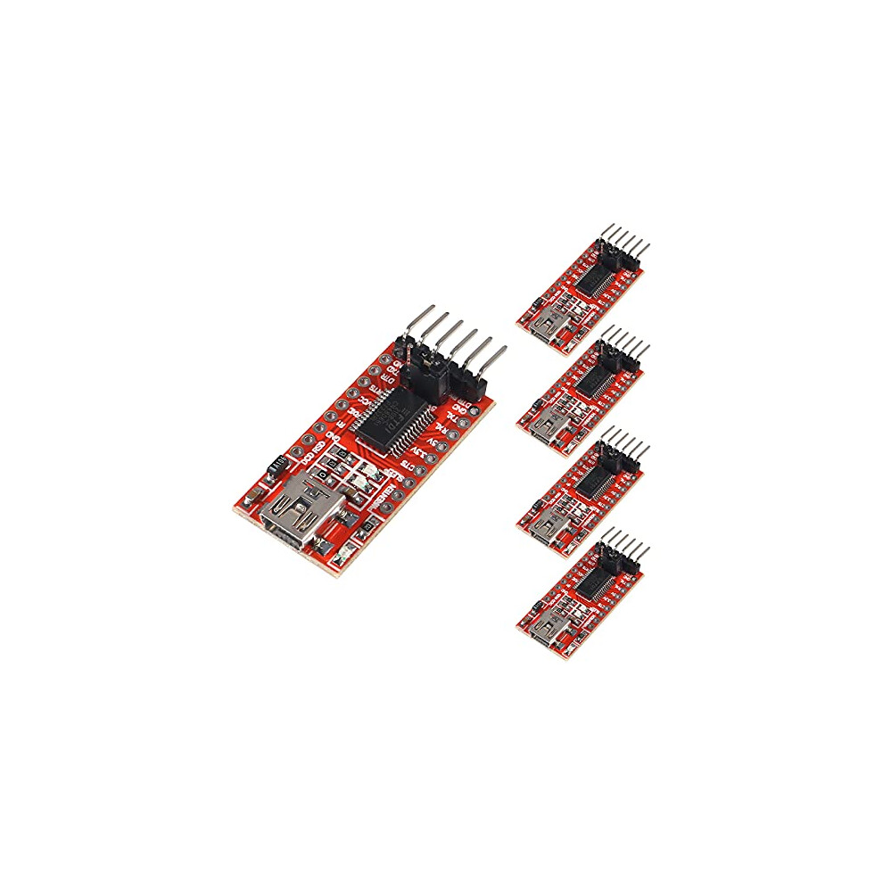 5 Pack Ft232rl Mini Usb To Ttl Serial Converter Adapter 3.3V 5.5V Ft232r Breakout Module Mini Port Adapter Board For Arduino 701715482890