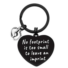 Miscarriage Keyring Baby Memorial Gifts No Footprint is Too Small Keyring Loss Infant Child Memorial Keychain Miscarriage Keepsake Gifts Remembrance