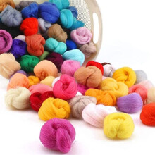 40 Colors 5g Merino Felting Wool Tops Colorful Soft Wool Fibre DIY Sewing Tools for Needle Felting and Wet Felting Spinning