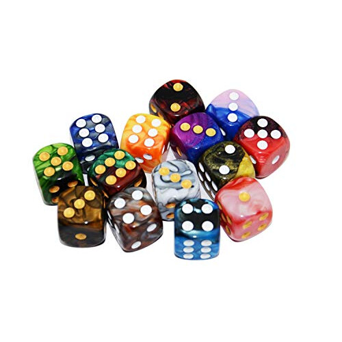 16mm 10-Pack Two Color 6 Sided Dice D6 Polyhedral Dice 2