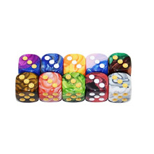 16mm 10-Pack Two Color 6 Sided Dice D6 Polyhedral Dice