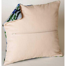 Thea Gouverneur Cushion Back Kit with Zipper - Beige - for Any 16x16 Inch (40x40cm) Cushion- Cross Stitch Creations - Embroidery - for Adults -