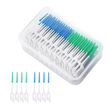 200 Pieces Tooth Floss Picks Interdental Brush Flosser Sticks, Interdental Brushes, Silicone Dental Picks, Oral Tooth Clean Silicone Floss Toothpick