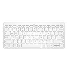350 Compact Bluetooth Keyboard, White, Connect up to 3 Devices via Bluetooth 5.2, Multi-OS, with SMART Shortcuts, Dictation and Emoji Keys, 2 Years