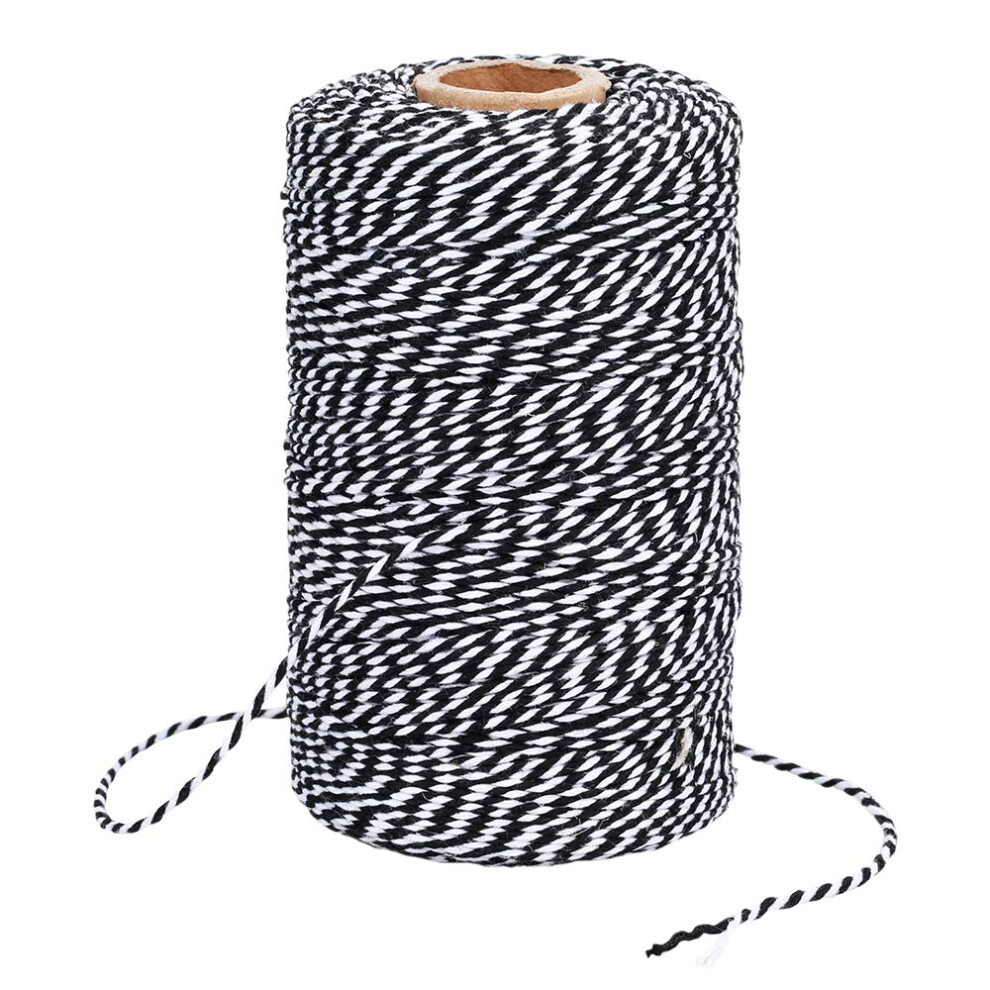 Black And White String,200M Durable Cotton Bakers String For Crafts Gift Wrapping Gardening Twine 736950709556
