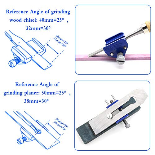 1 Pack Chisel Sharpener Guide, Carbon Steel Honing Guide Jig Clamping Fixed Chisel Adjustable Chisel Sharpener Jig for Wood Chisel Graver Plane Iron 1