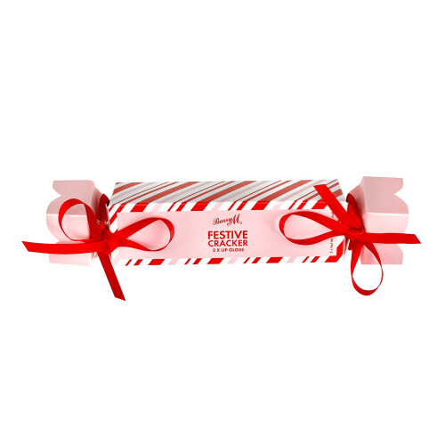 Barry M Festive Cracker Lip Gloss Gift | Includes x2 Exclusive Lip Sheen Lip Gloss in shades Red and White Pearlescent