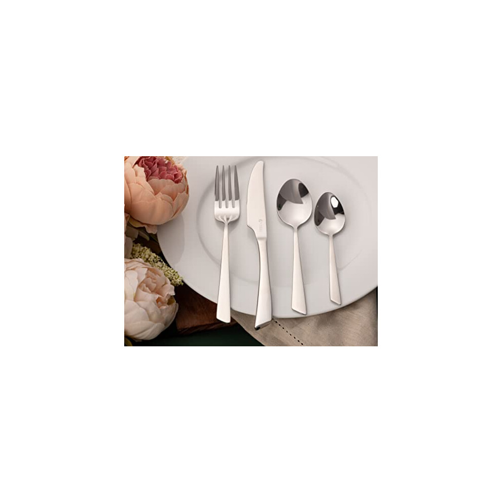 Viners Flair 24 Piece 18.0 Stainless Steel Cutlery Set For Serves 6 People, 25 Year Guarantee
