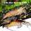 Soft Plastic Lures Artificial Bait Luminous Shrimp Fishing Lure Mixed Color Spinner Crank-Bait Fishing Lure with Hook Fishing Tackle 3.35" 0.013lb 3