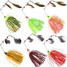 Fishing Lures Spinnerbait Buzzbait Spinners Kit Metal Spinner Bait Kit Jigs Lure for Bass Pike Trout Salmon Freshwater Saltwater Fishing(B-6PCS)