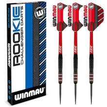 Rookie Red Brass Darts Set with Flights, Shafts (Stems) and Exclusive Darts Booklet