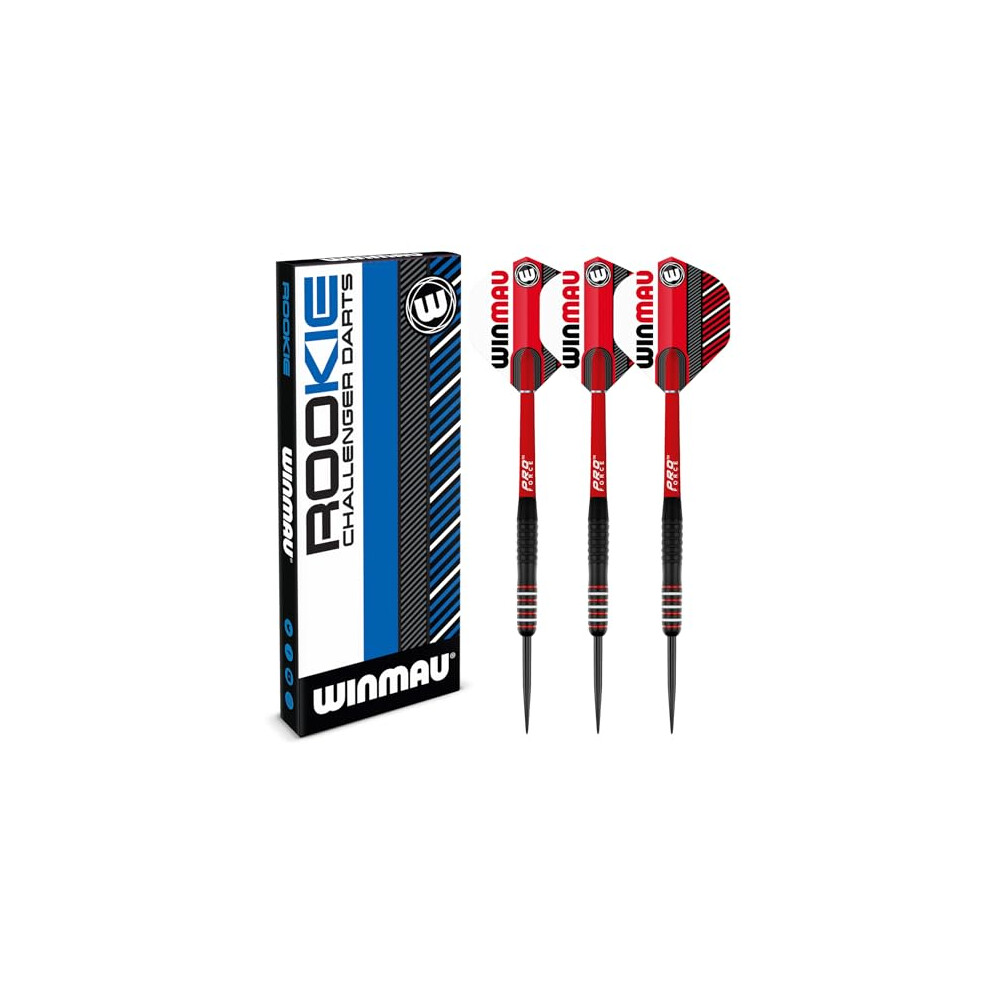 Rookie Red Brass Darts Set with Flights, Shafts (Stems) and Exclusive Darts Booklet