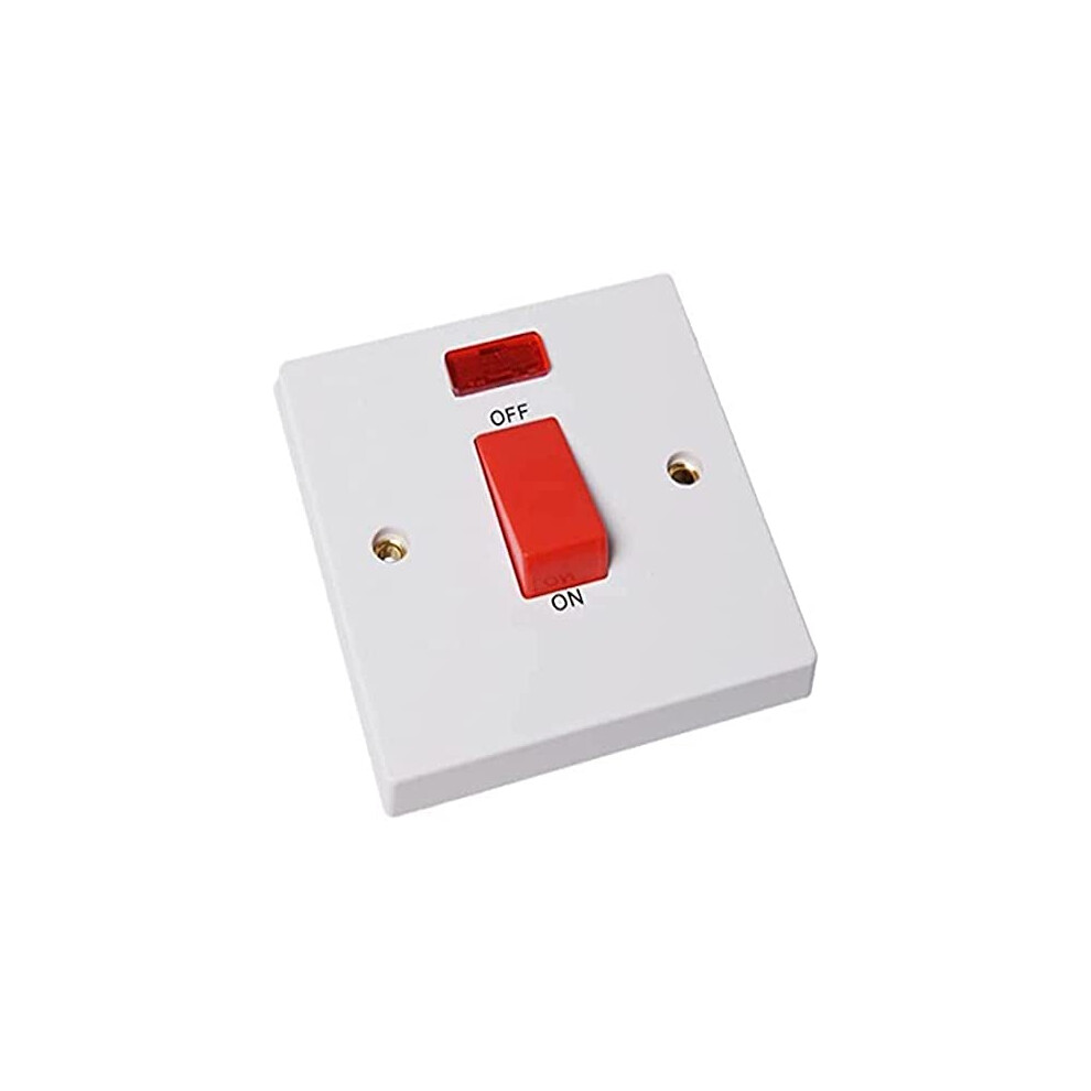 Bh05737 Double Pole Cooker Switch 45 Amp 1-Gang With Neon Indicator 5013249446169