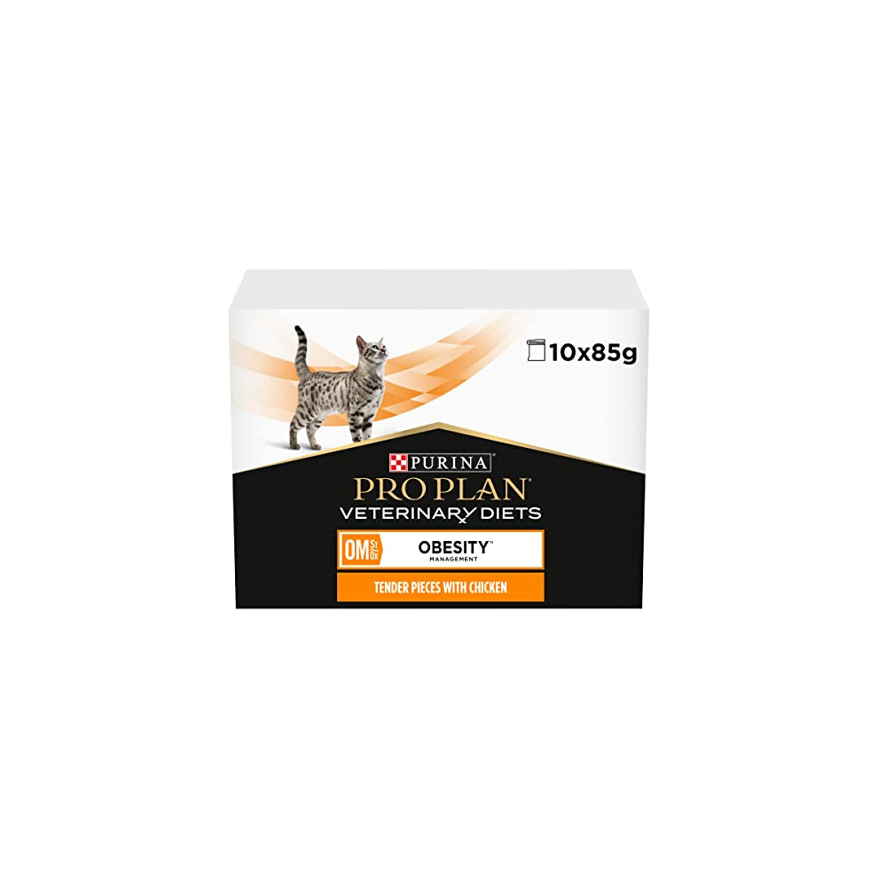 Purina Pro Plan Veterinary Diets Om Obesity Management Wet Cat Food Chicken 10X85g, Pack Of 4