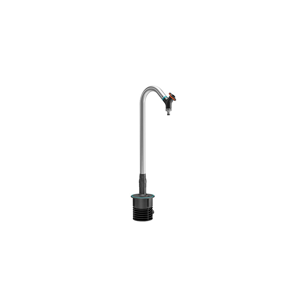 Pipeline sprinkler system garden tap: Rotatable tap, anti-splash tap connector, control and shut-off valve, installed without tools (08252-20)