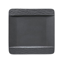 10-4239-2610 Manufacture Rock Square, Modern Plate Maoffrom Premium Porcelain, Dishwasher Safe, Black