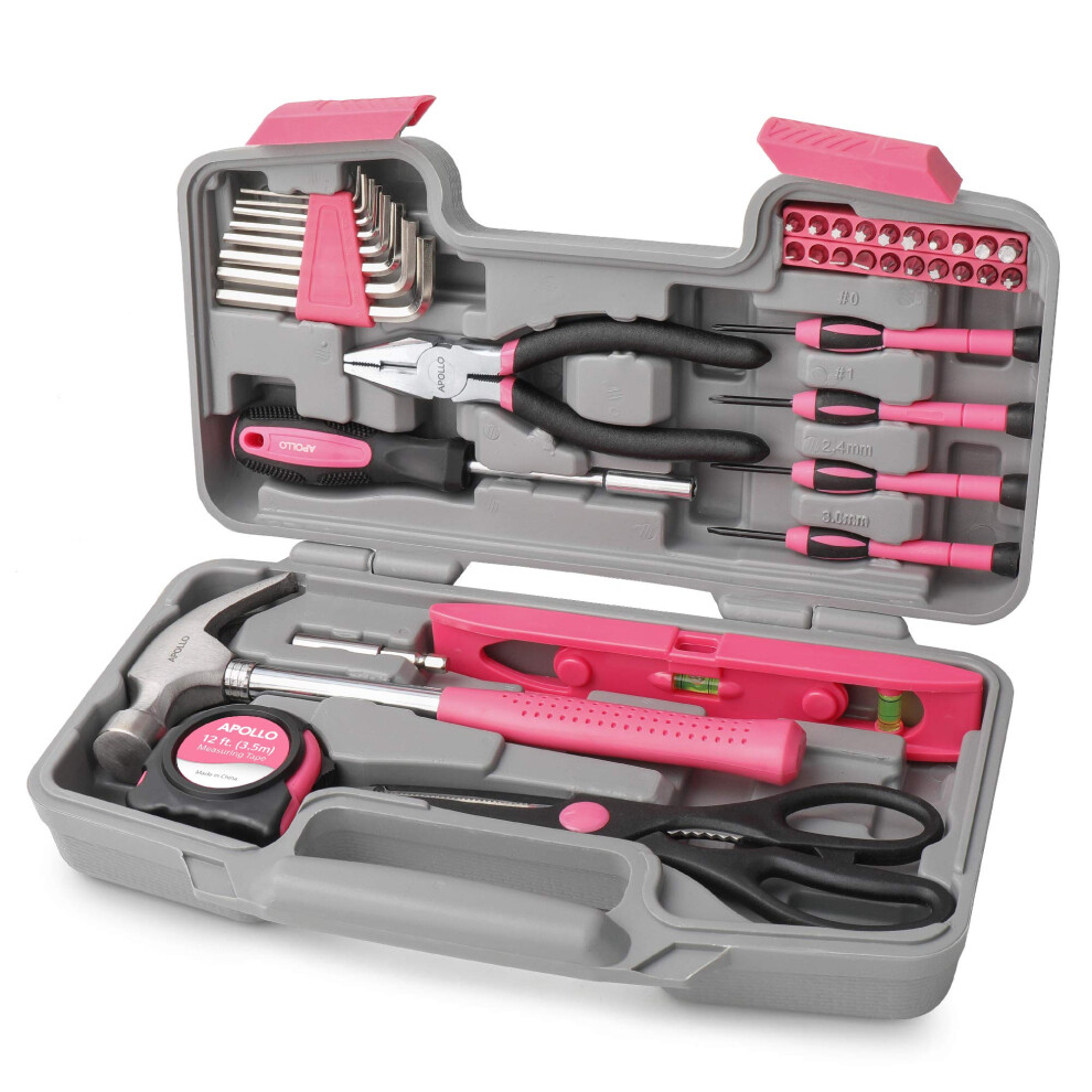 39pc Pink Ladies Tool Kit - Essential DIY and Home Repair Tools Set for Women