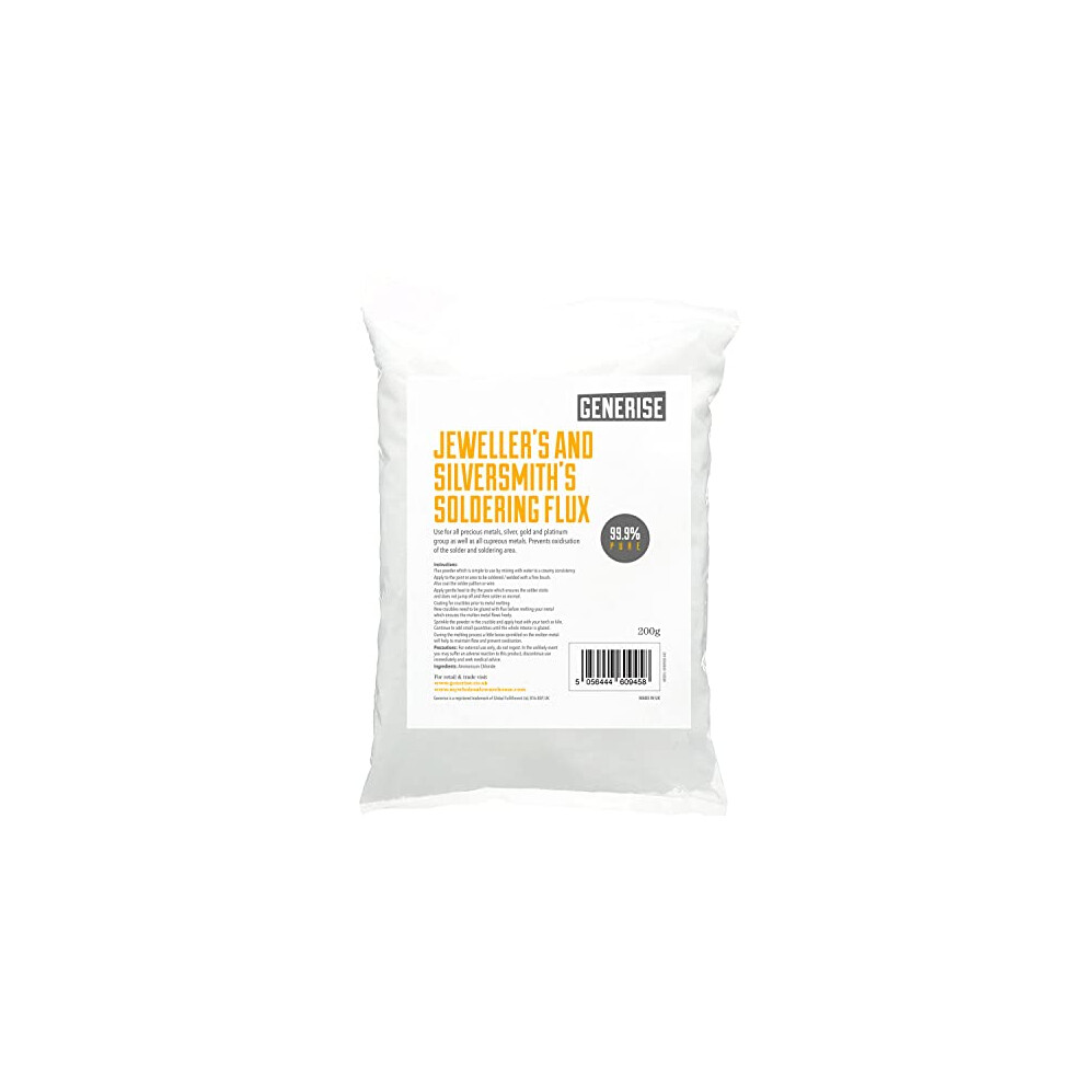Soldering Flux Jewellers And Silversmiths Solder Crystal Form Flux Powder 99.9% Pure - For Welding Gold, Silver, Platinum, Brass, Copper 200G 5056444609458