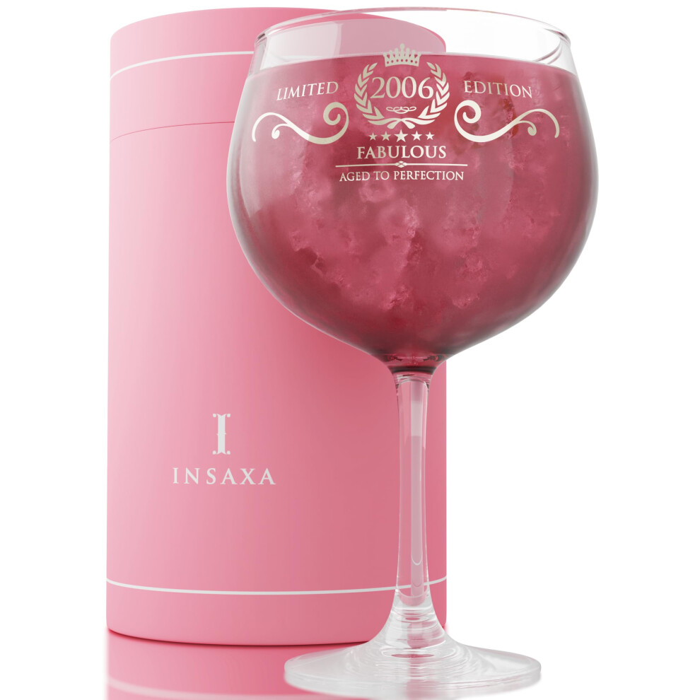 18th Birthday Gifts for Girls - Fabulous 2006 Large Gin Glass (730ML)