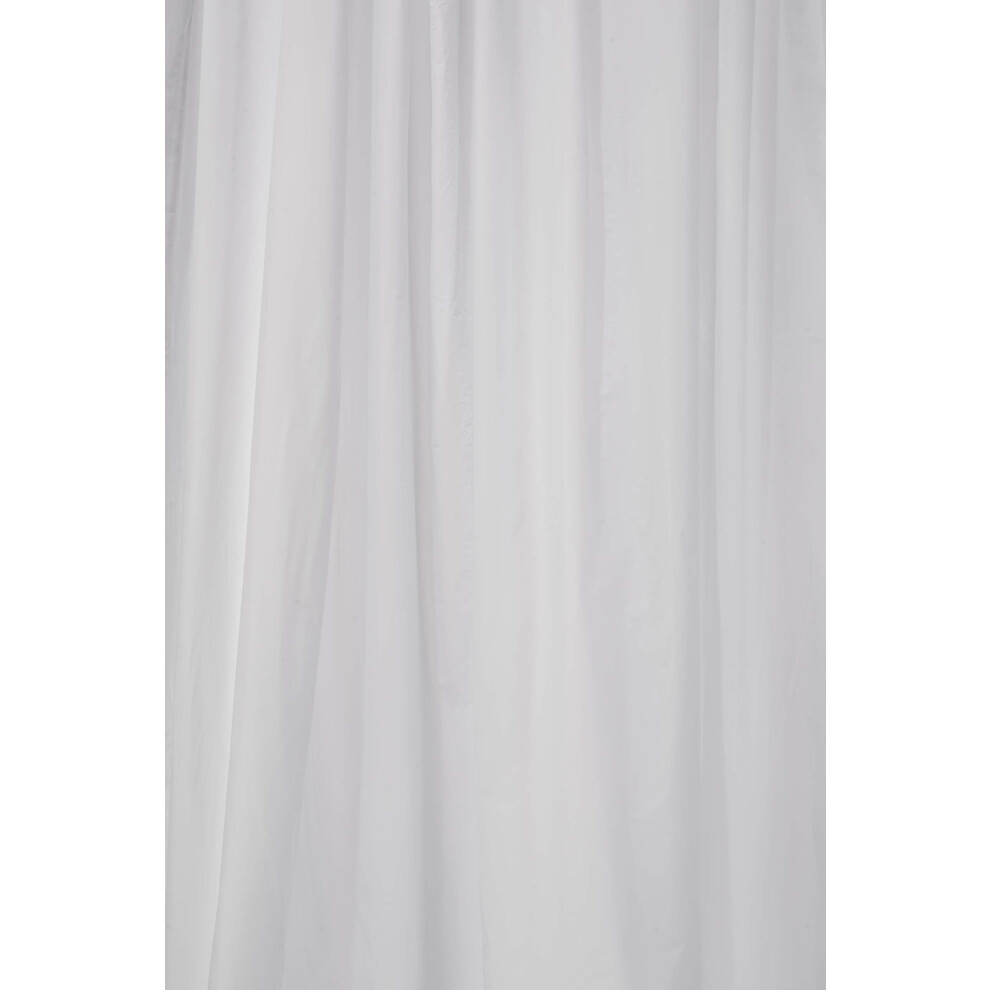 Fully Waterproof Plain White PVC Shower Curtain, 1800 x 1800mm