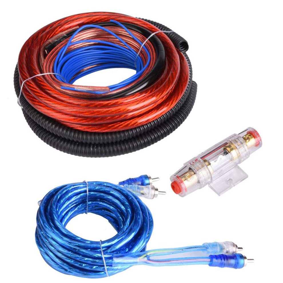 Car Audio Subwoofer Wire, 4 Gauge Awg 2800W Car Audio Subwoofer Amplifier Installation Wire Cable Kit For Wiring Power Amplifier Car Audio Subwoofer 781593590948