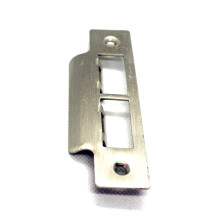 Strike Plate Double Satin Brushed for Mortise Lock or Tubular Latch Pack of 1 (Double Strike Plate)