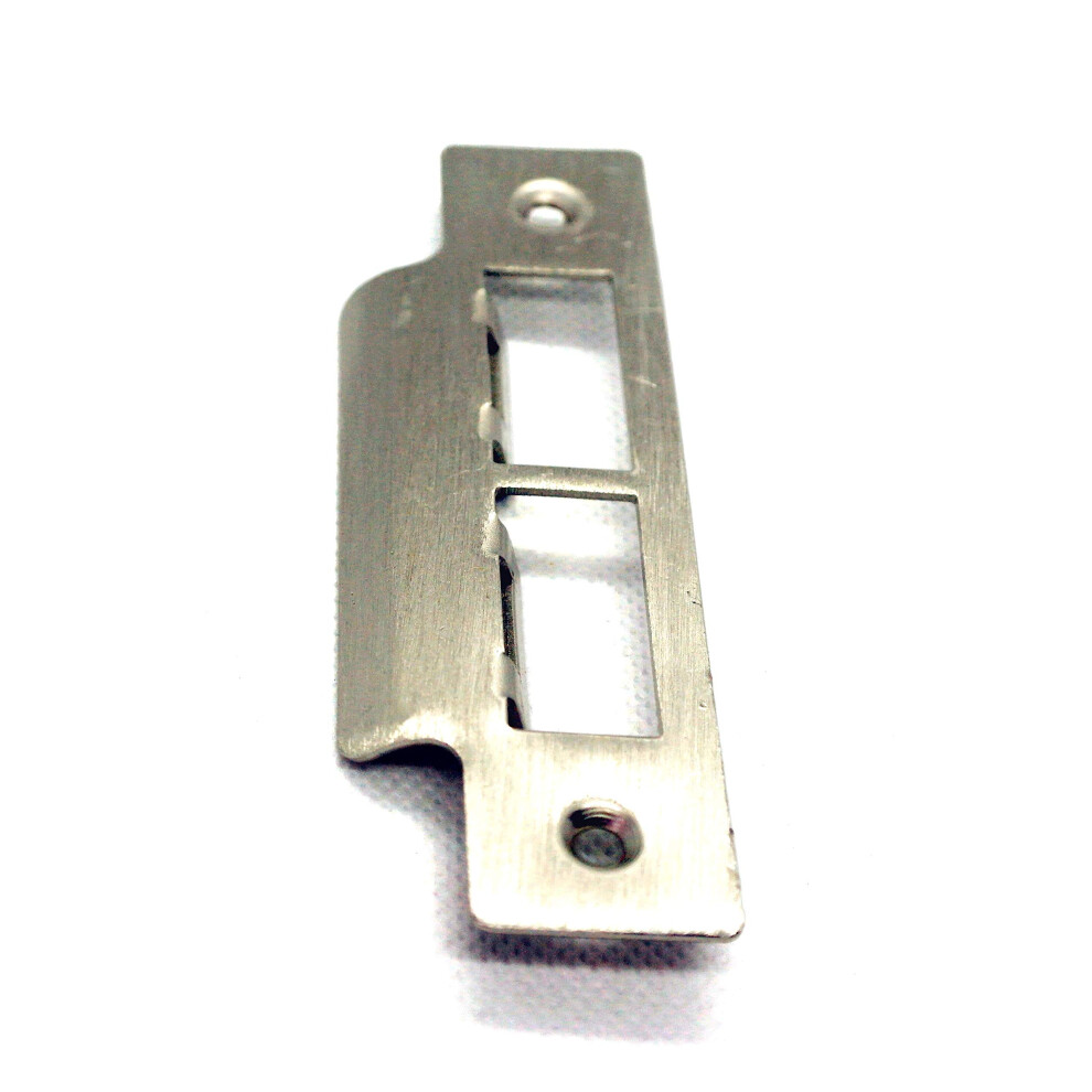 Strike Plate Double Satin Brushed For Mortise Lock Or Tubular Latch Pack Of 1 (Double Strike Plate) 5060738824069